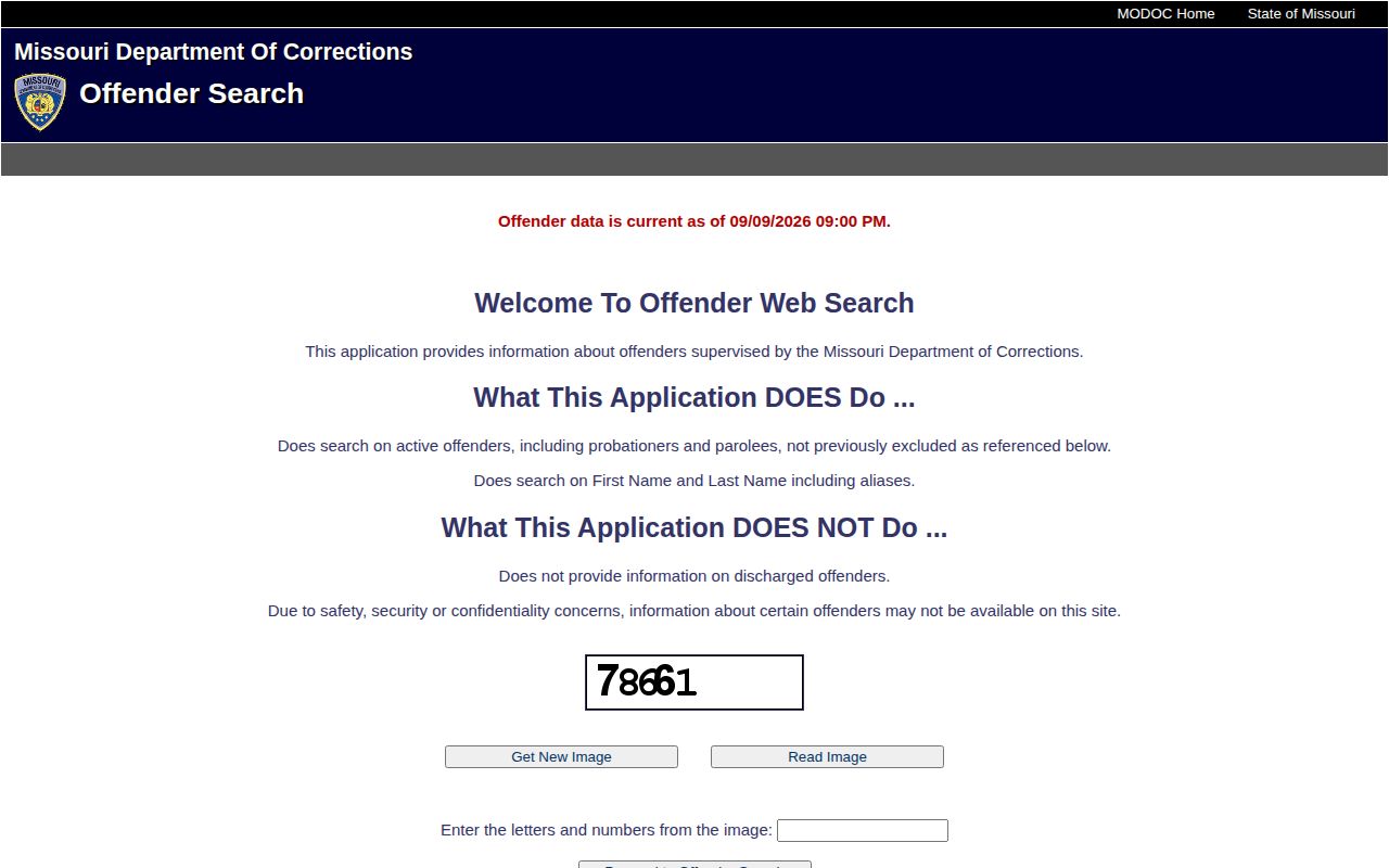 Missouri active offender search for Cooper County custody follow-up